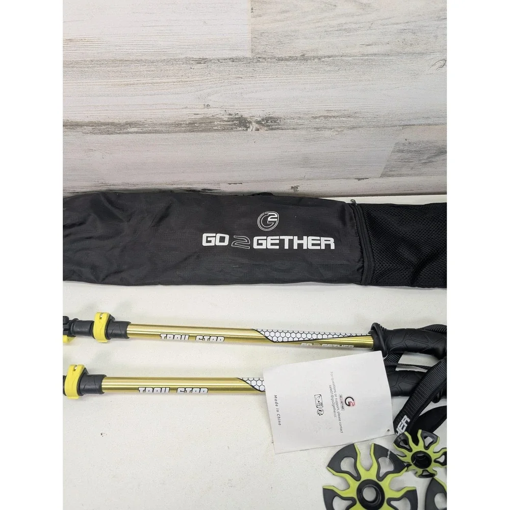 GO2GETHER Trail Star Trekking‎ Poles Set Gold Aluminum Hiking Walking Sticks